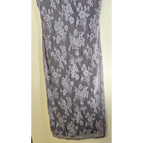 Vtg ALWAYS CAROLINE Crochet Lined Floral Maxi Dress Sz 14 Boho Coquette Cottage - Picture 5 of 6